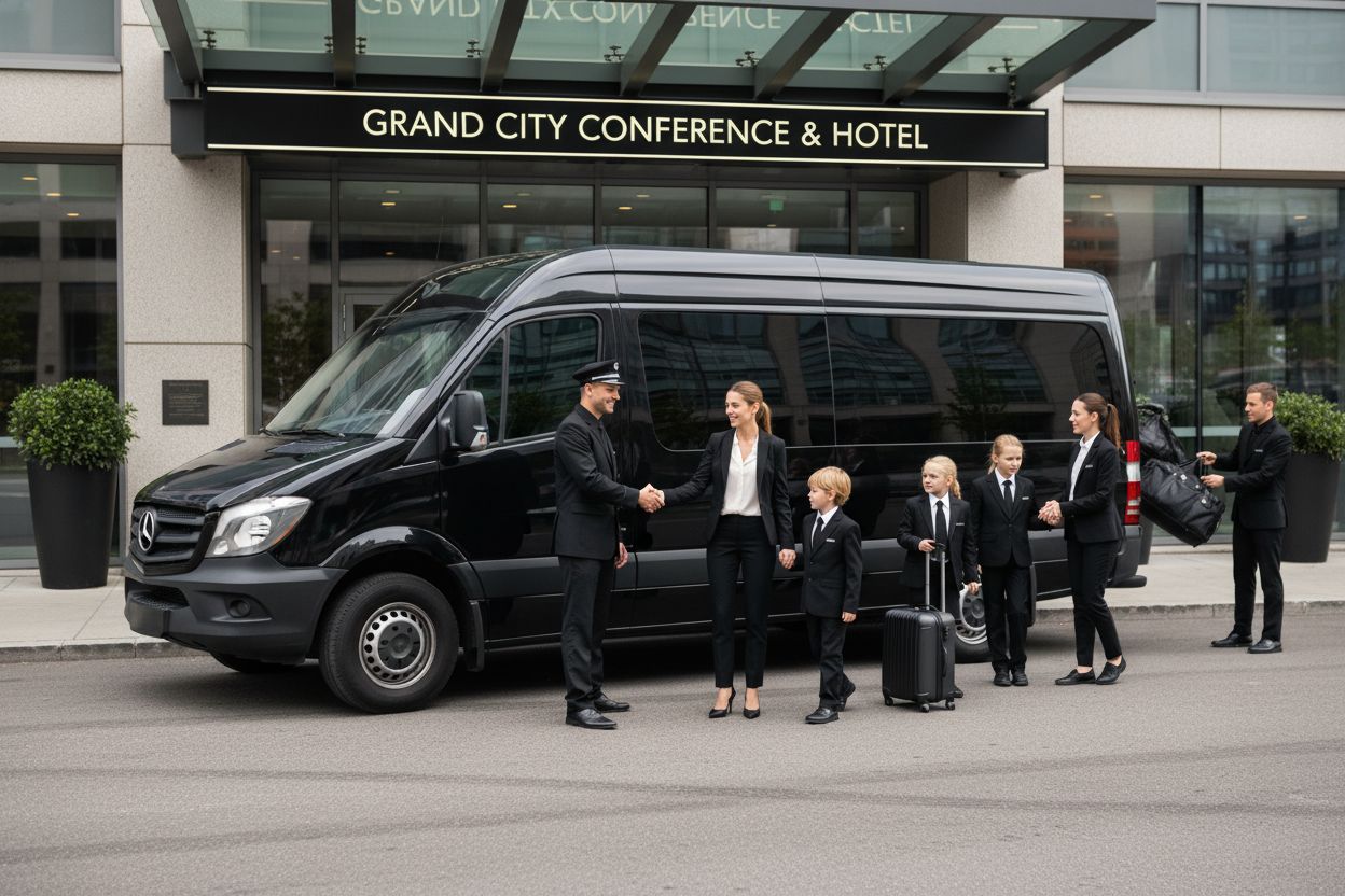 professional shuttle arrival