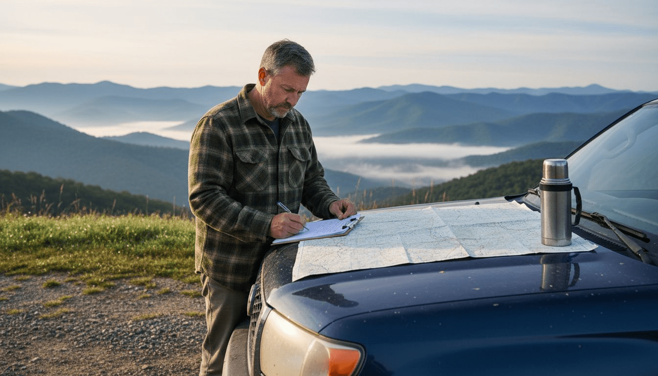 Driver checks SUV route in North Carolina mountains