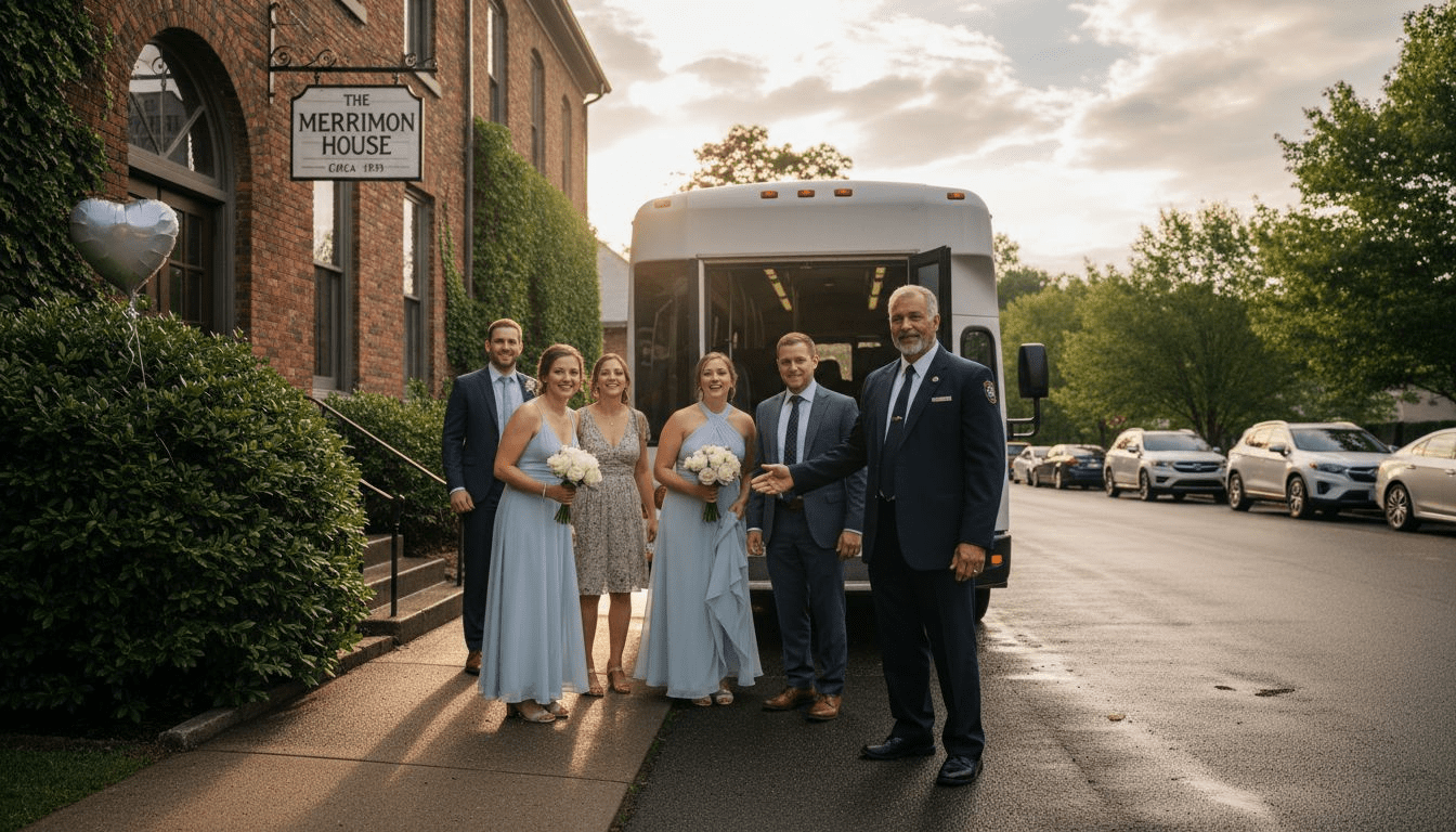 Shuttle driver greets guests at NC event