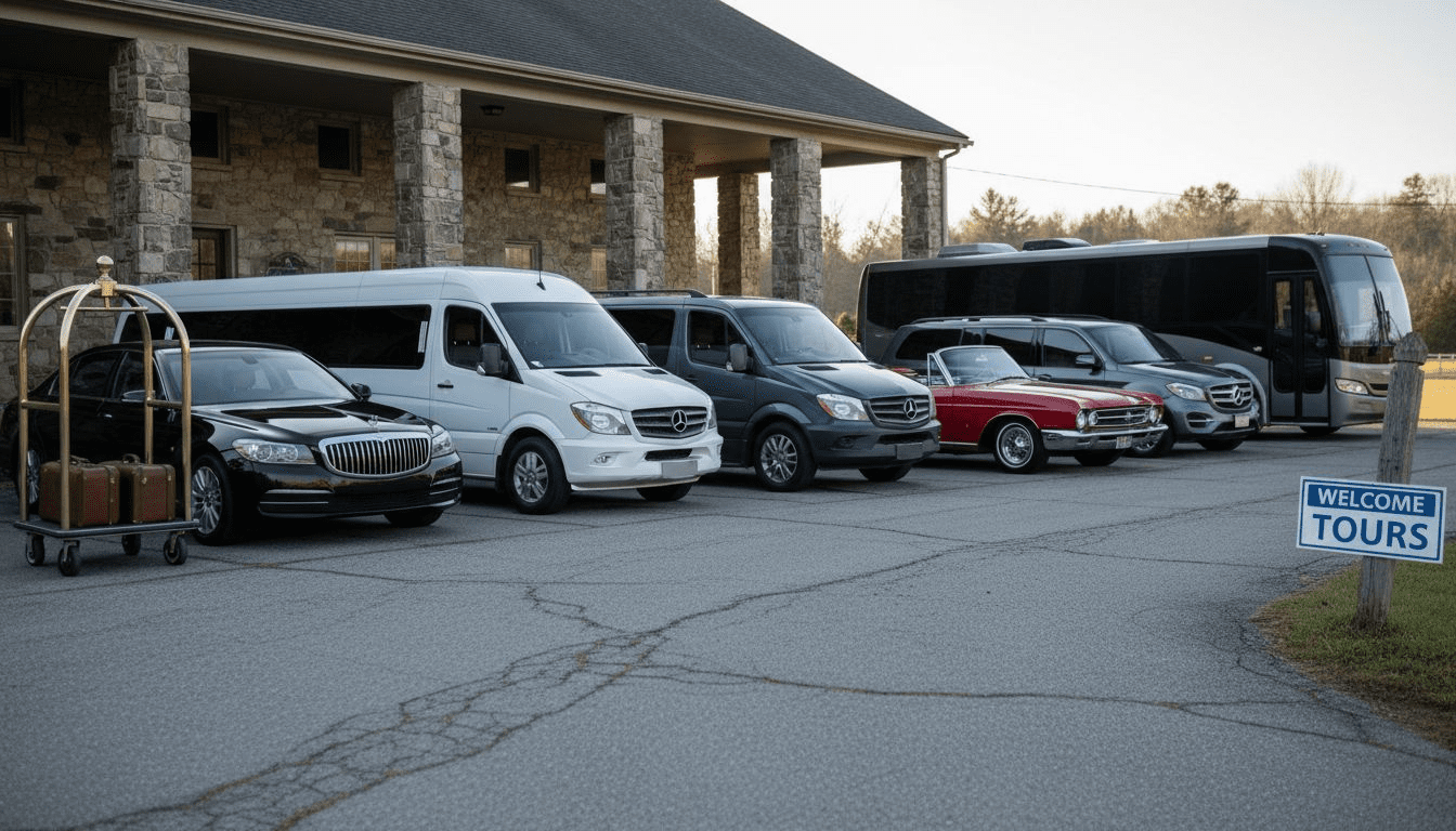 Lineup of luxury vehicles for upscale tour » Ashe County Livery blog Lineup of luxury vehicles for upscale tour