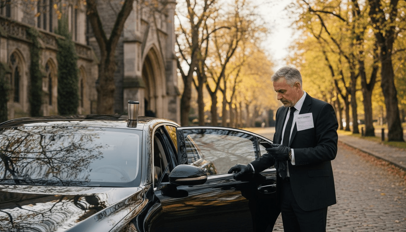Chauffeur assisting at luxury event venue