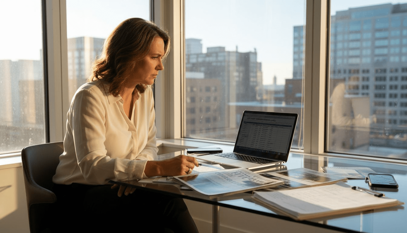 Event planner booking luxury transport at desk