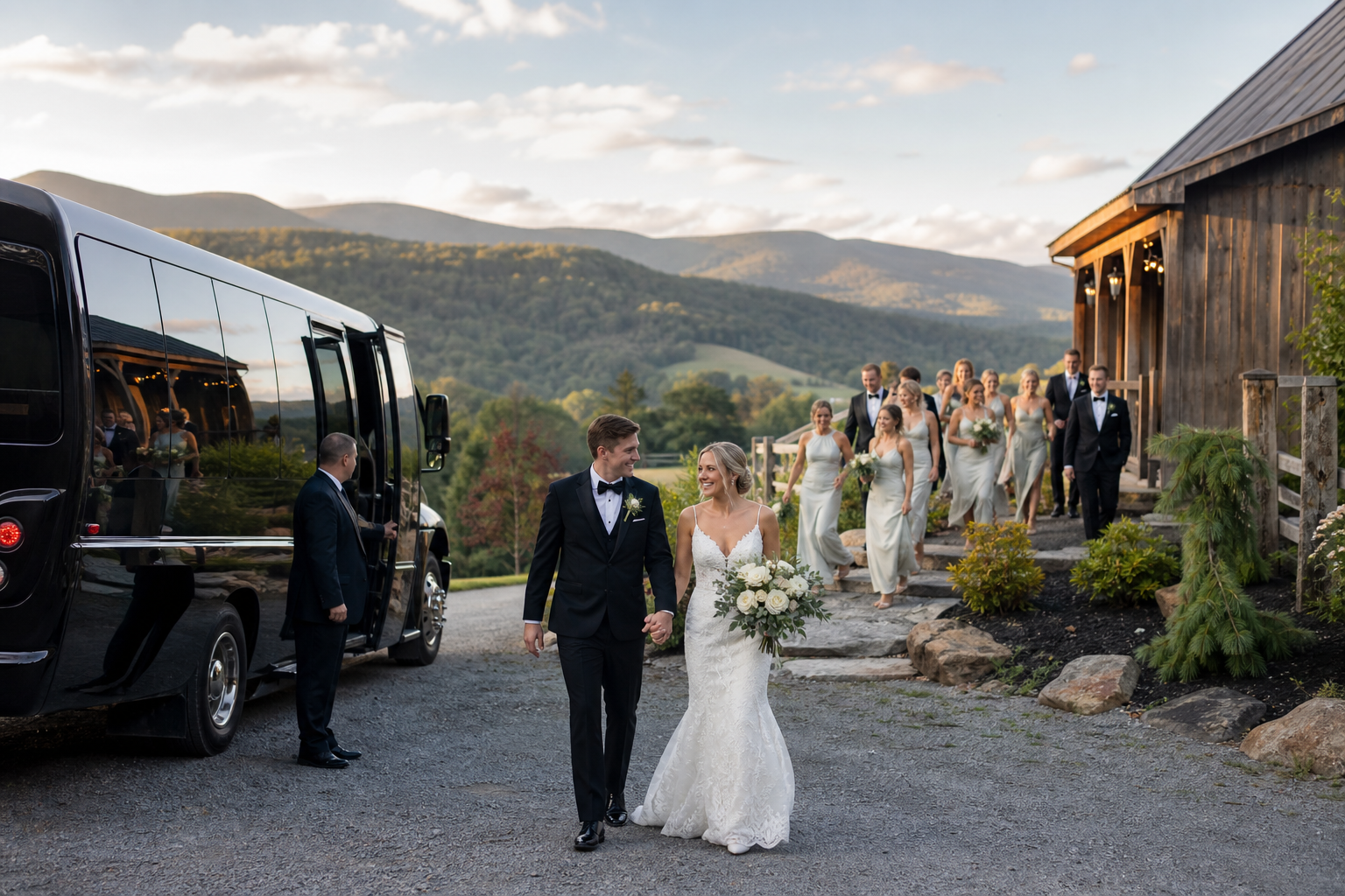 Wedding Transportation Guide: Hidden Pastures Farm in Ashe County, NC